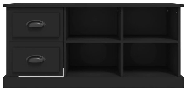 Fekete szerelt fa TV-szekrény 102 x 35,5 x 47,5 cm