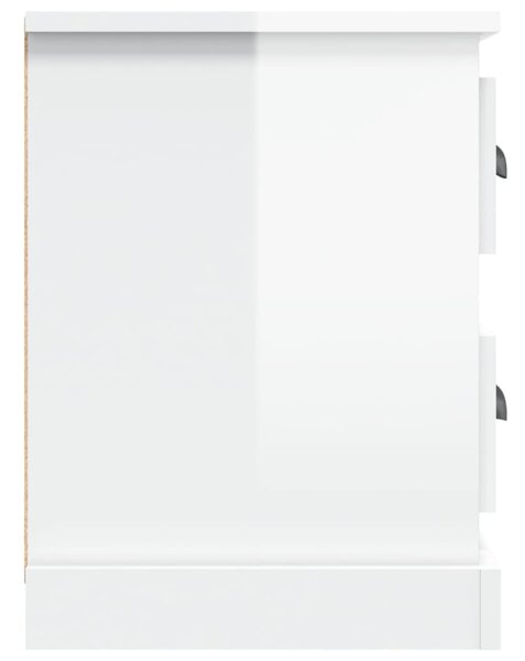 Magasfényű fehér szerelt fa TV-szekrény 102 x 35,5 x 47,5 cm