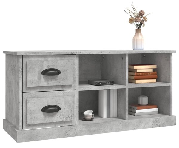 Betonszürke szerelt fa TV-szekrény 102 x 35,5 x47,5 cm