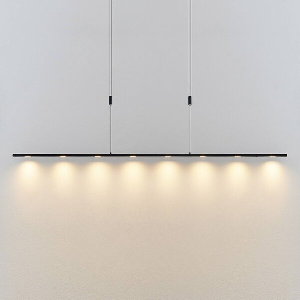 Lucande Stakato LED függő lámpa, 180 cm, 8 izzós, dimmelhető, dimmelhető, Fekete, Nappali / Étkező, fém, Modern