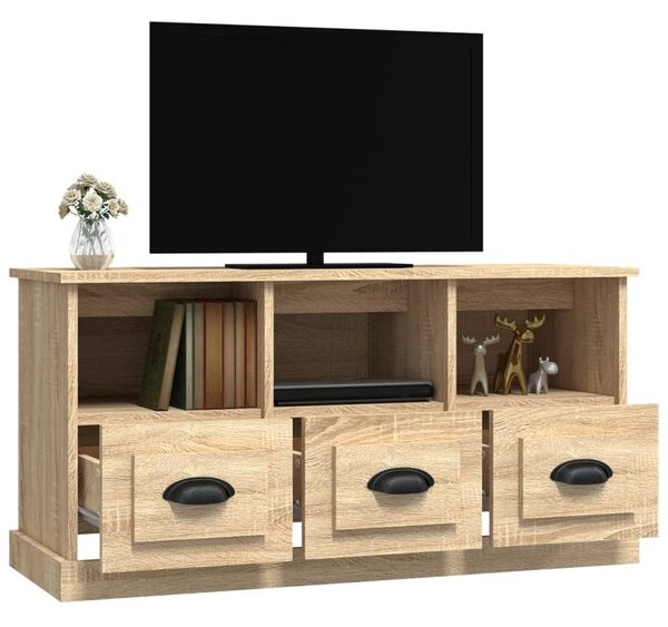 Sonoma tölgy színű szerelt fa TV-szekrény 100x35x50 cm