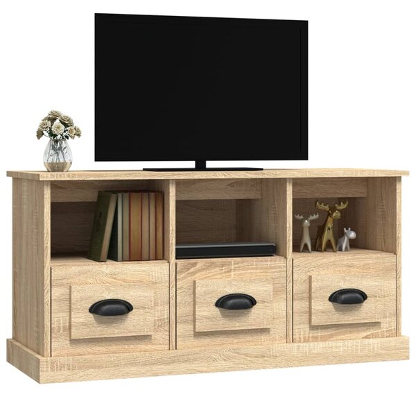 Sonoma tölgy színű szerelt fa TV-szekrény 100x35x50 cm