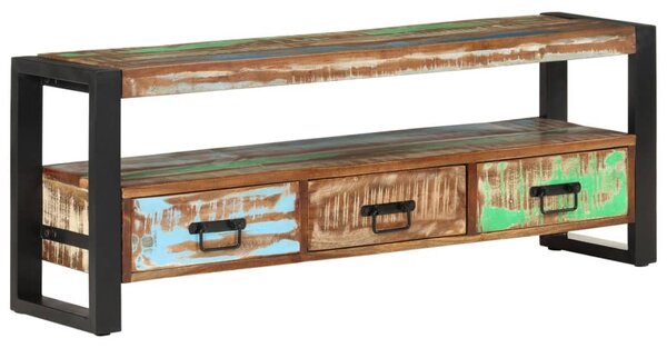 Tömör újrahasznosított fa TV-szekrény 120 x 30 x 45 cm