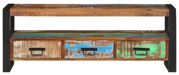 Tömör újrahasznosított fa TV-szekrény 120 x 30 x 45 cm