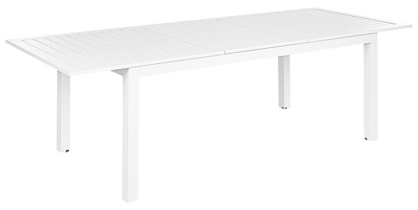 Bővíthető kerti étkezőasztal SKALOMA 180/240 cm 90 cm Fém Fehér