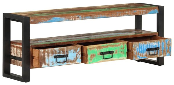 Tömör újrahasznosított fa TV-szekrény 120 x 30 x 45 cm