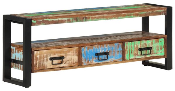 Tömör újrahasznosított fa TV-szekrény 120 x 30 x 45 cm