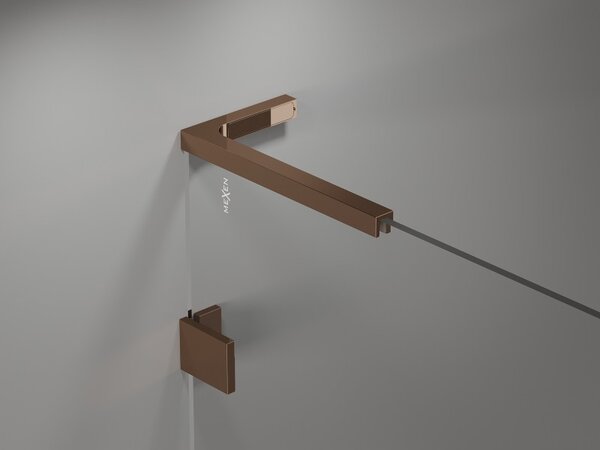 Mexen, Mexen Lunar L 1 szárnyú kádparaván 60 x 150 cm, átlátszó, rozéarany - 897L-060-000-60-00