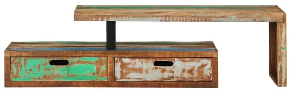 Tömör újrahasznosított fa TV-állvány (118-200) x 30 x 40 cm