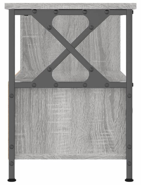 Szürke sonoma színű szerelt fa és vas TV-szekrény 90x33x45 cm