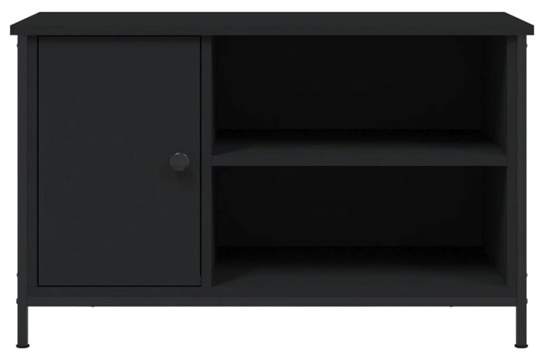 Fekete szerelt fa TV-szekrény 80x40x50 cm