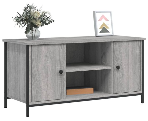 Szürke sonoma színű szerelt fa TV-szekrény 100x40x50 cm