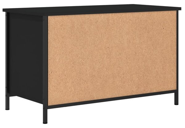 Fekete szerelt fa TV-szekrény 80x40x50 cm