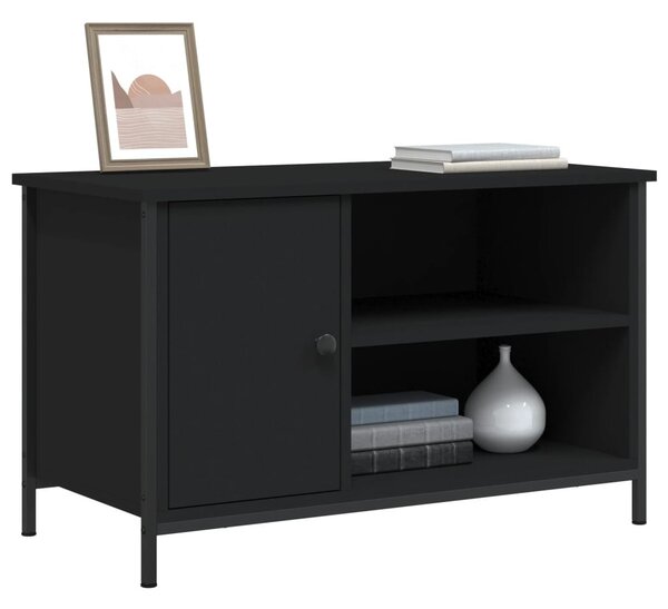 Fekete szerelt fa TV-szekrény 80x40x50 cm