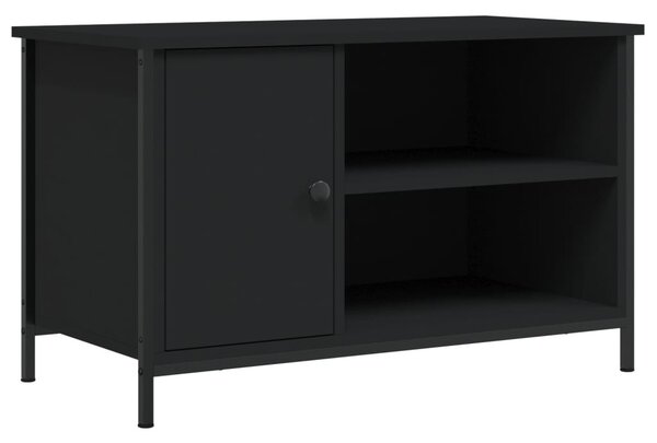 Fekete szerelt fa TV-szekrény 80x40x50 cm