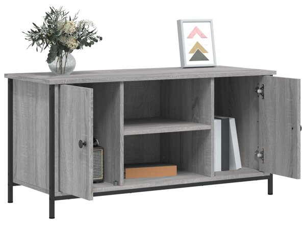 Szürke sonoma színű szerelt fa TV-szekrény 100x40x50 cm