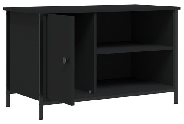 Fekete szerelt fa TV-szekrény 80x40x50 cm