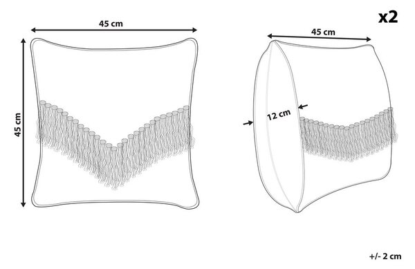 2 db díszpárna SOFCA Pamut 45 x 45 cm Bézs Geometrikus mintás