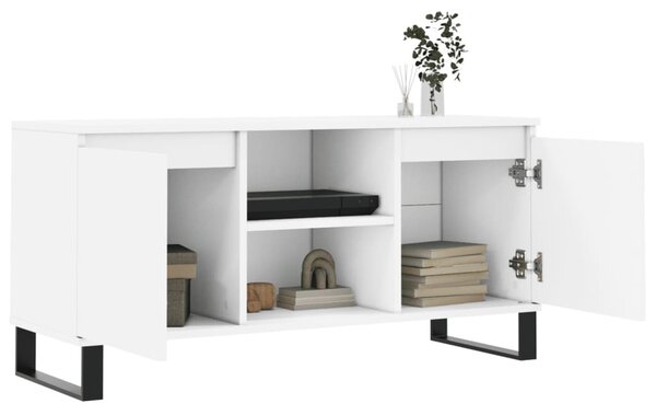 Fehér szerelt fa TV-szekrény 104 x 35 x 50 cm
