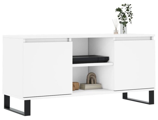 Fehér szerelt fa TV-szekrény 104 x 35 x 50 cm