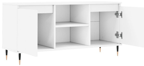 Fehér szerelt fa TV-szekrény 104 x 35 x 50 cm