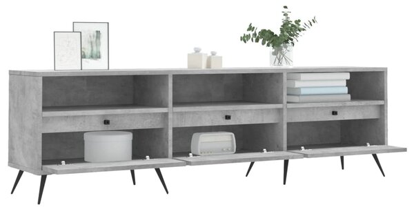 Betonszürke szerelt fa TV-szekrény 150x30x44,5 cm