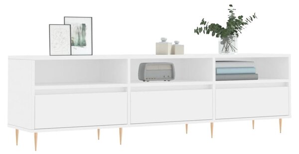 Fehér szerelt fa TV-szekrény 150 x 30 x 44,5 cm