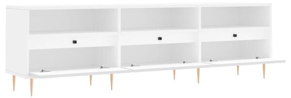Fehér szerelt fa TV-szekrény 150 x 30 x 44,5 cm