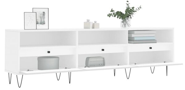 Fehér szerelt fa TV-szekrény 150 x 30 x 44,5 cm