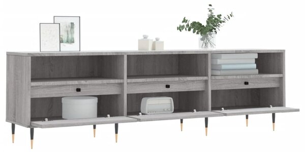 Szürke sonoma színű szerelt fa TV-szekrény 150x30x44,5 cm