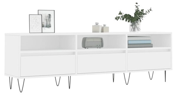 Fehér szerelt fa TV-szekrény 150 x 30 x 44,5 cm