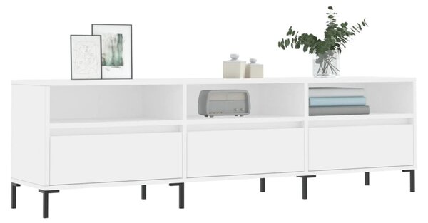 Fehér szerelt fa TV-szekrény 150 x 30 x 44,5 cm