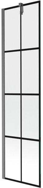 Mexen, Mexen Next 1 szárnyú kádparaván 50 x 150 cm, fekete mintás, pisztolyszürke szálcsiszolt - 895-050-000-00-77-66