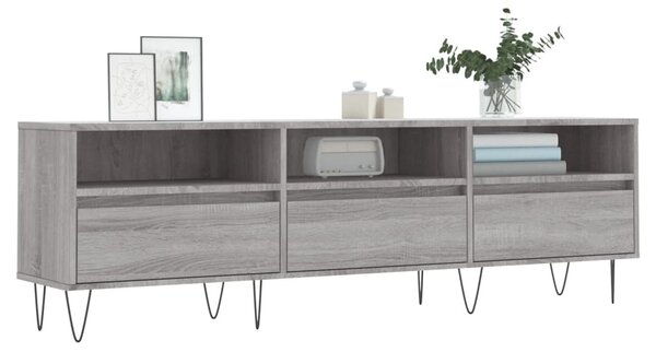 Szürke sonoma színű szerelt fa TV-szekrény 150x30x44,5 cm