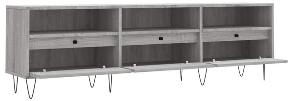 Szürke sonoma színű szerelt fa TV-szekrény 150x30x44,5 cm