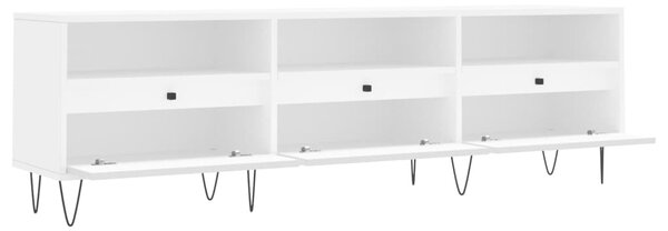 Fehér szerelt fa TV-szekrény 150 x 30 x 44,5 cm