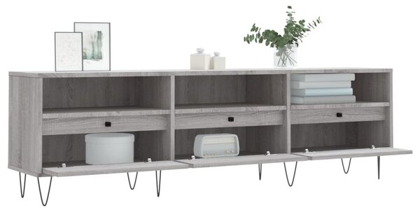 Szürke sonoma színű szerelt fa TV-szekrény 150x30x44,5 cm