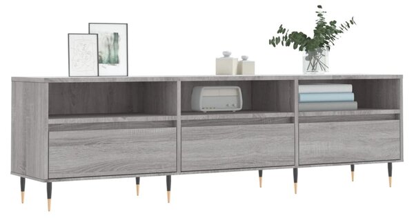 Szürke sonoma színű szerelt fa TV-szekrény 150x30x44,5 cm