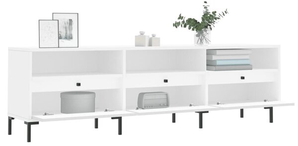 Fehér szerelt fa TV-szekrény 150 x 30 x 44,5 cm