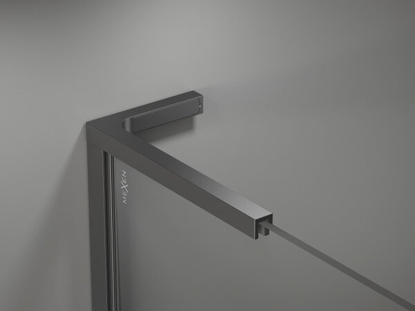 Mexen, Mexen Kioto-X L zuhanyfal 50 x 200 cm, átlátszó 10 mm, ágyúmetál - 800-050-107-95-00-X