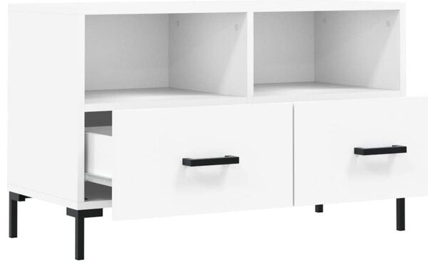 Fehér szerelt fa TV-szekrény 80 x 36 x 50 cm