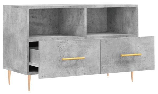 Betonszürke szerelt fa TV-szekrény 80 x 36 x 50 cm