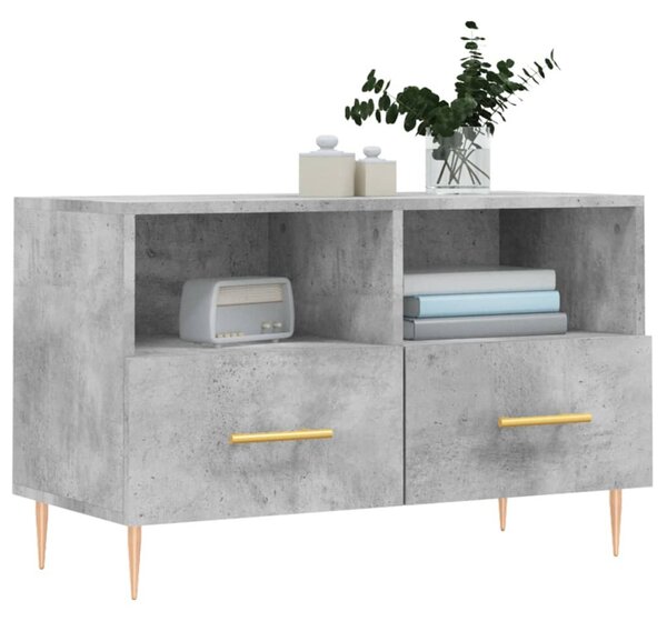 Betonszürke szerelt fa TV-szekrény 80 x 36 x 50 cm