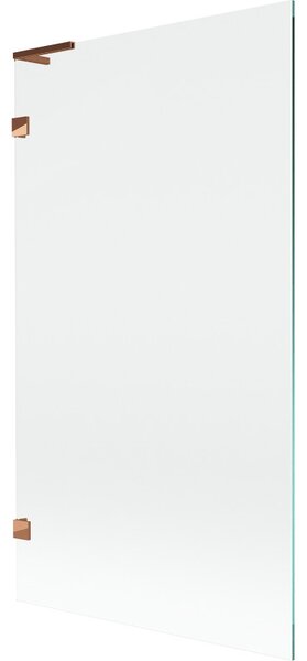 Mexen, Mexen Lunar L 1 szárnyú kádparaván 100 x 150 cm, átlátszó, rozéarany - 897L-100-000-60-00