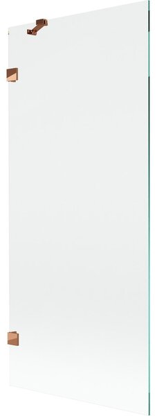 Mexen, Mexen Lunar 1 szárnyú kádparaván 80 x 150 cm, átlátszó, rozéarany - 897-080-000-60-00