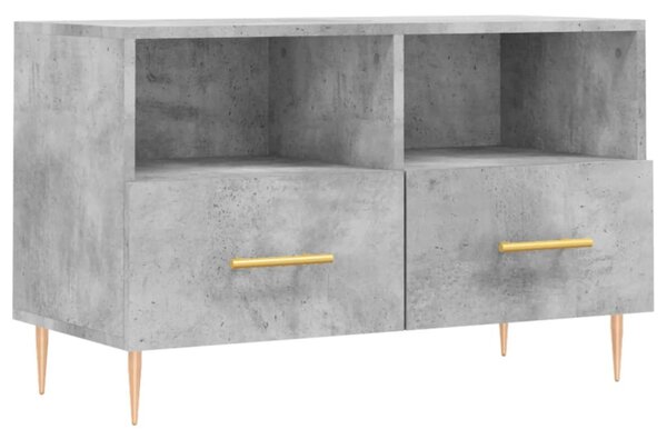 Betonszürke szerelt fa TV-szekrény 80 x 36 x 50 cm