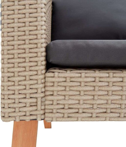 Polyrattan Kerti Ülőgarnitúra - 4 részes - Bézs