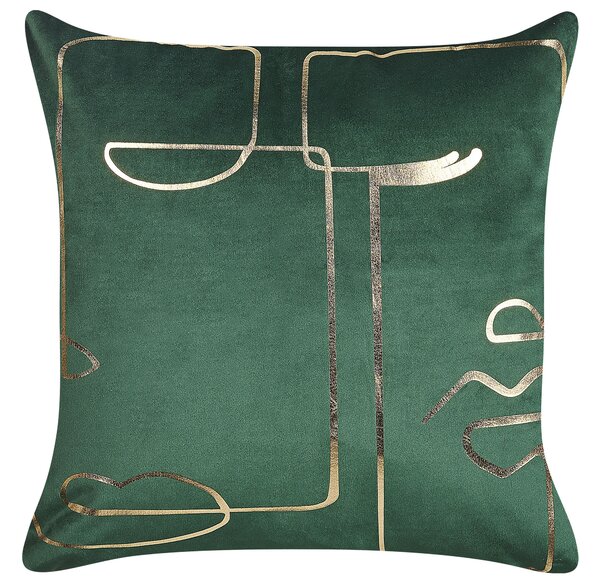 2 db díszpárna PHILODENDRON Bársony 45 x 45 cm Smaragdzöld Absztraktmintás