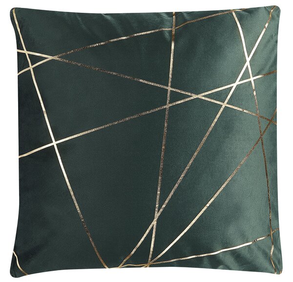 2 db díszpárna PINUS Bársony 45 x 45 cm Sötétzöld Geometrikus mintás