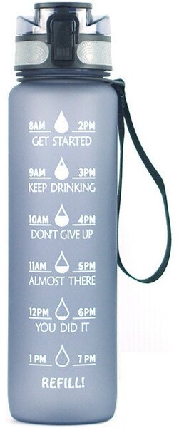 WOOZE TS14258 Prémium motivációs sport kulacs 1000ml Szürke